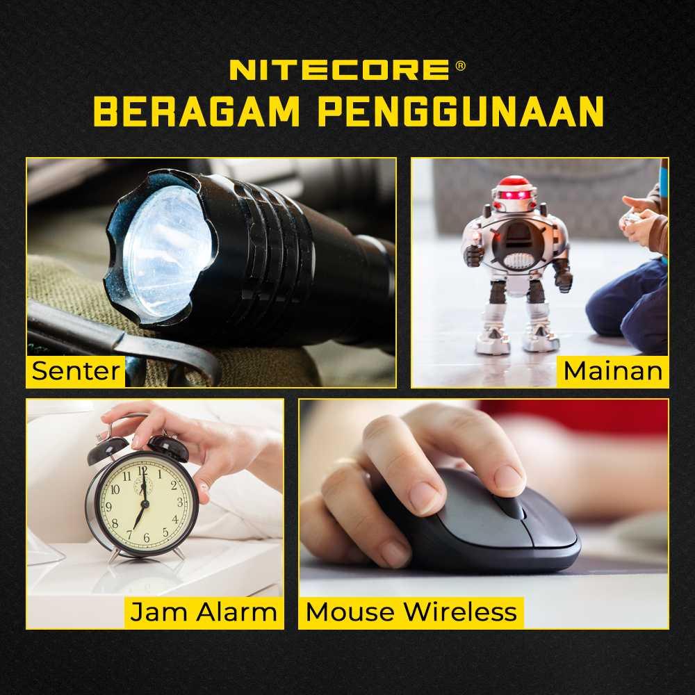 NITECORE Baterai Isi Ulang 14500 Li-ion 750 mAh Dual Charging System, Stabil Daya, Tegangan Konsisten Praktis dan Efisien