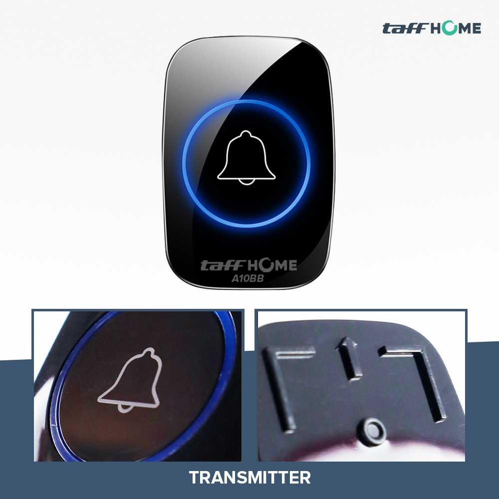 TaffHOME Bel Pintu Wireless Waterproof Fleksibel dan Modern, Suara Jernih