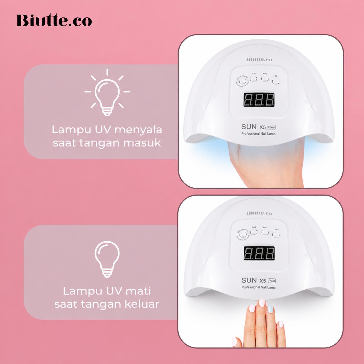 Biutte.co Pengering Kutek Kuku UV LED 72 W - Kering Cepat, Hemat Waktu, Desain Modern