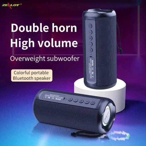 ZEALOT Speaker Bluetooth Portable Subwoofer Suara Bass Menggelegar, Cocok untuk Aktivitas Luar Ruangan