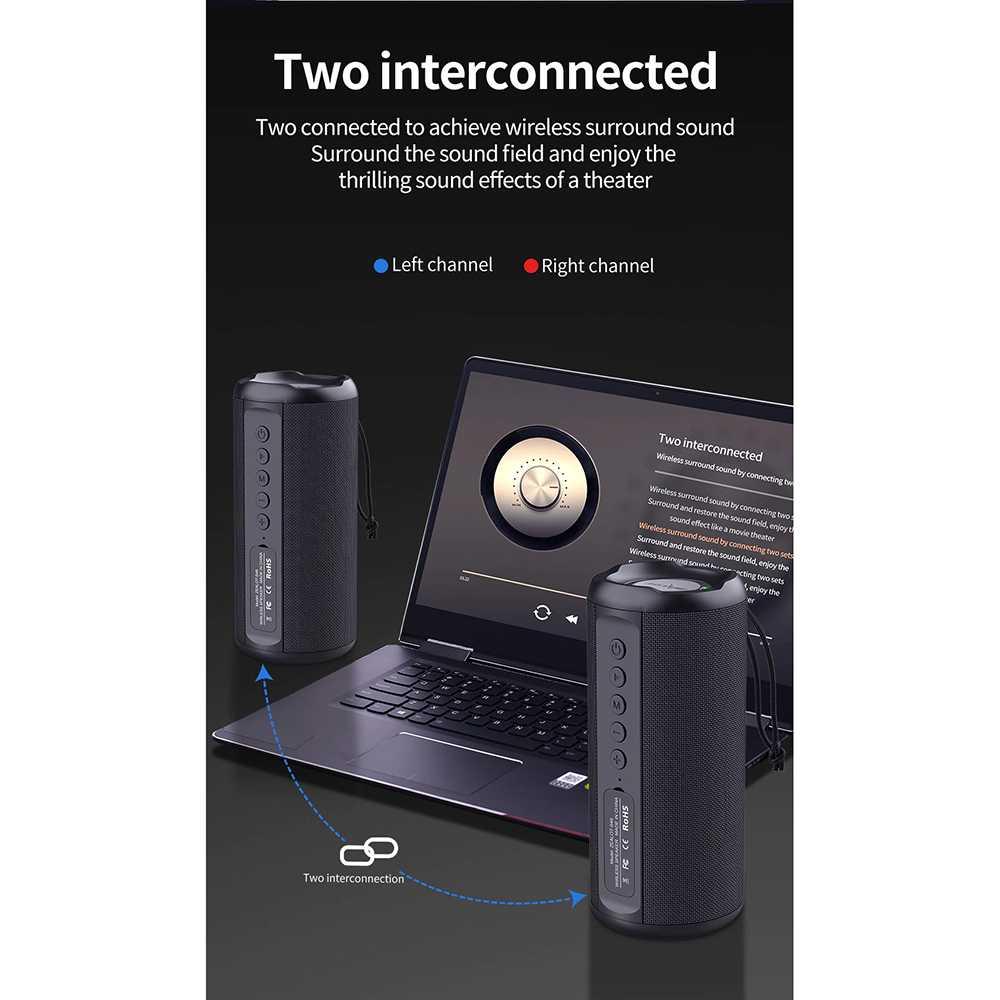 ZEALOT Speaker Bluetooth Portable Subwoofer Suara Bass Menggelegar, Cocok untuk Aktivitas Luar Ruangan