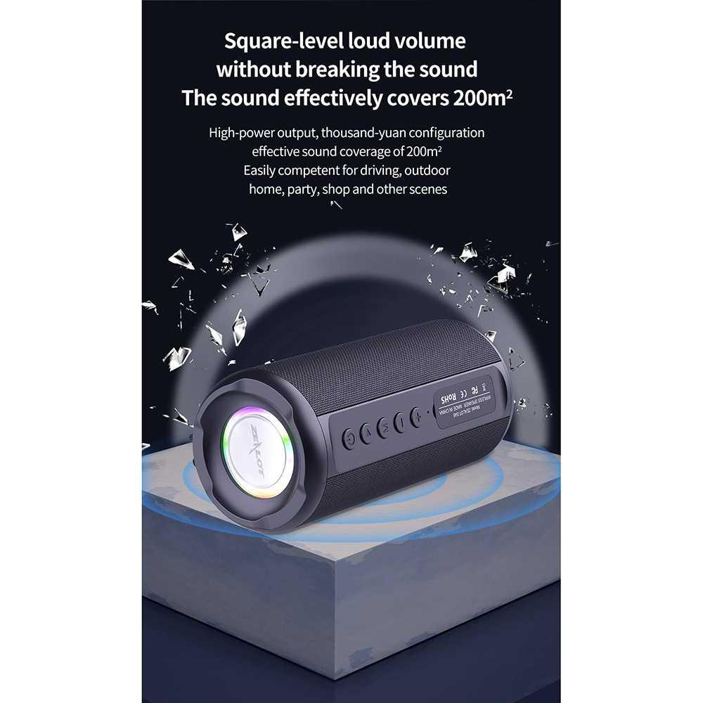 ZEALOT Speaker Bluetooth Portable Subwoofer Suara Bass Menggelegar, Cocok untuk Aktivitas Luar Ruangan