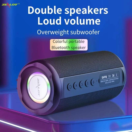 ZEALOT Speaker Bluetooth Portable Subwoofer Suara Bass Menggelegar, Cocok untuk Aktivitas Luar Ruangan