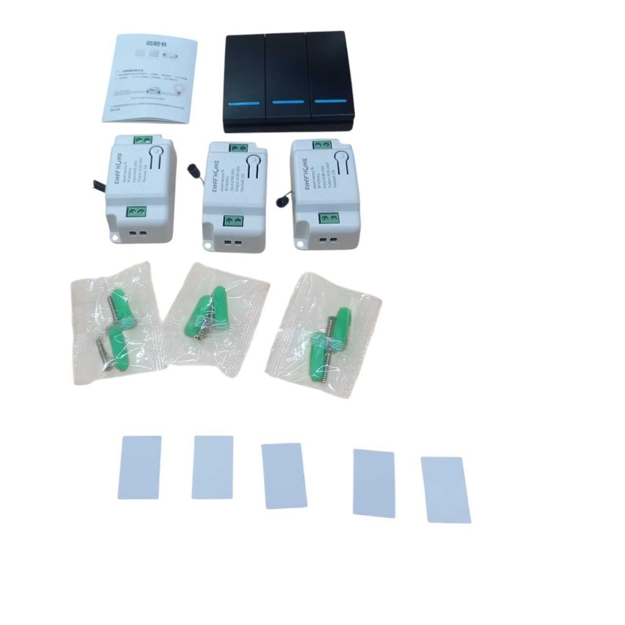 TaffHOME Saklar Lampu Wireless Dinding Pengendali Cahaya Tanpa Kabel, 433MHz