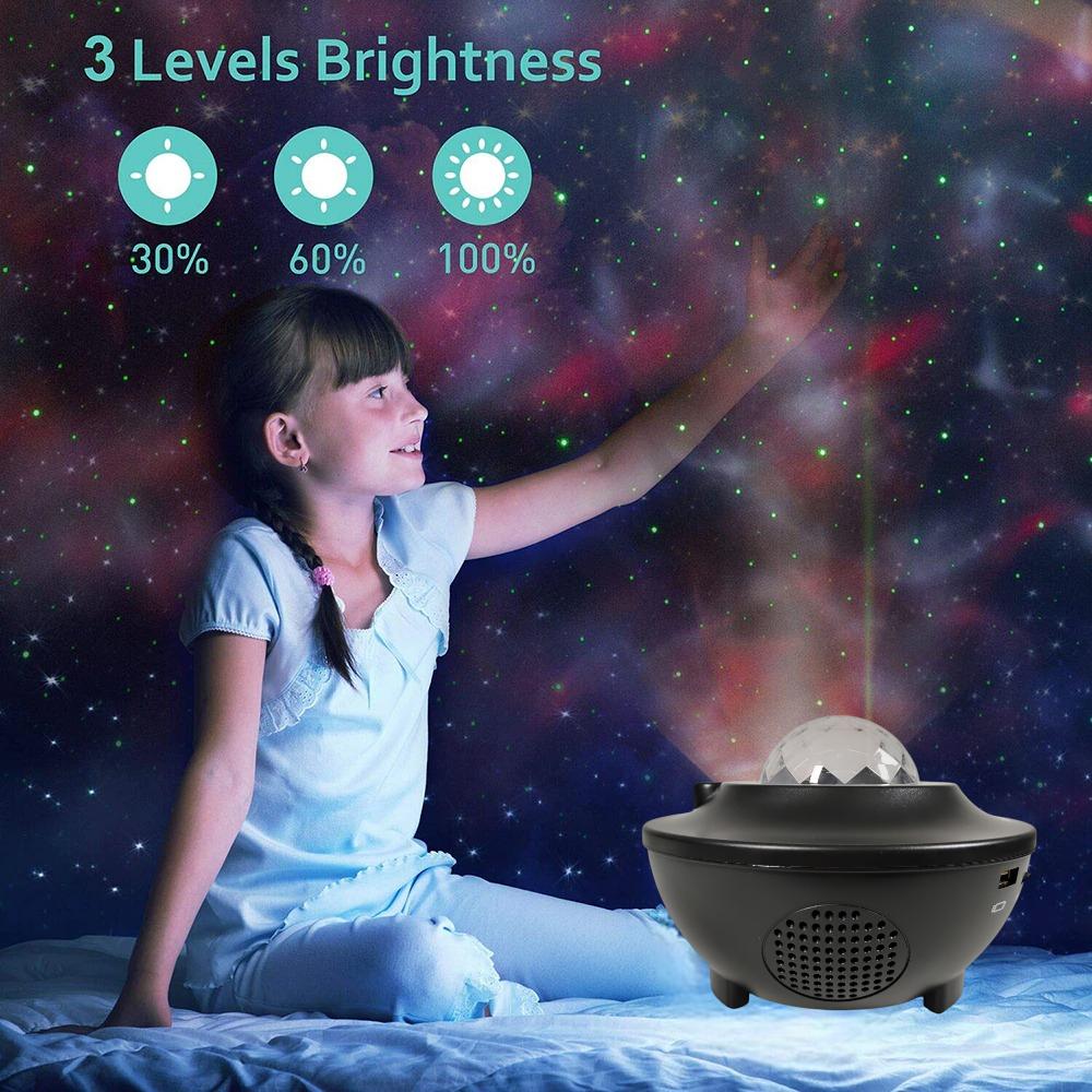 TaffLED Lampu Tidur Proyektor RGBW Active Speaker Bluetooth Suasana Estetik dan Relaksasi, Desain Modern