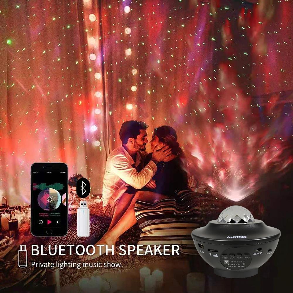 TaffLED Lampu Tidur Proyektor RGBW Active Speaker Bluetooth Suasana Estetik dan Relaksasi, Desain Modern