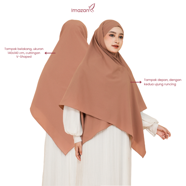 IMAZAN Khimar Segitiga Bandana Syari French Square Hijab Bandana Instan Praktis Chamomile Moist Premium Sakina Series