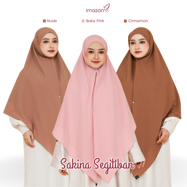 IMAZAN Khimar Segitiga Bandana Syari French Square Hijab Bandana Instan Praktis Chamomile Moist Premium Sakina Series