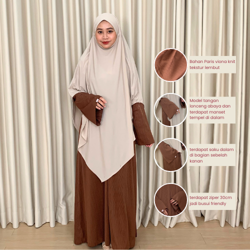 IMAZAN Abaya Gamis Knit Premium Batwing Plisket Larissa Series