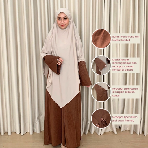 Image of IMAZAN Abaya Gamis Knit Premium Batwing Plisket Larissa Series