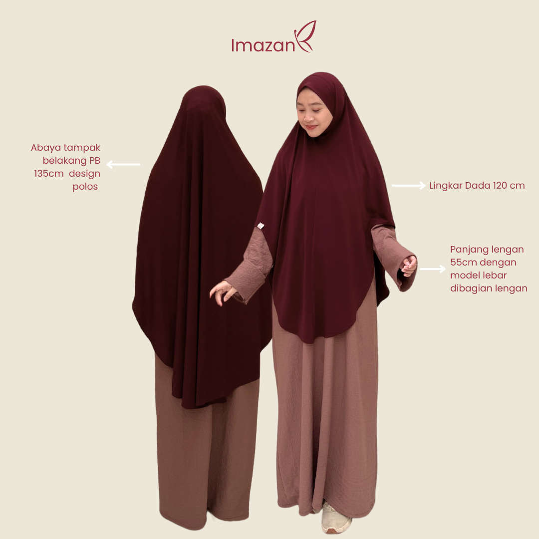 IMAZAN Gamis Abaya Rhode Viscose Cey Cutting Flowly Anggun Adem Marwa Series Baju Muslim Simpel