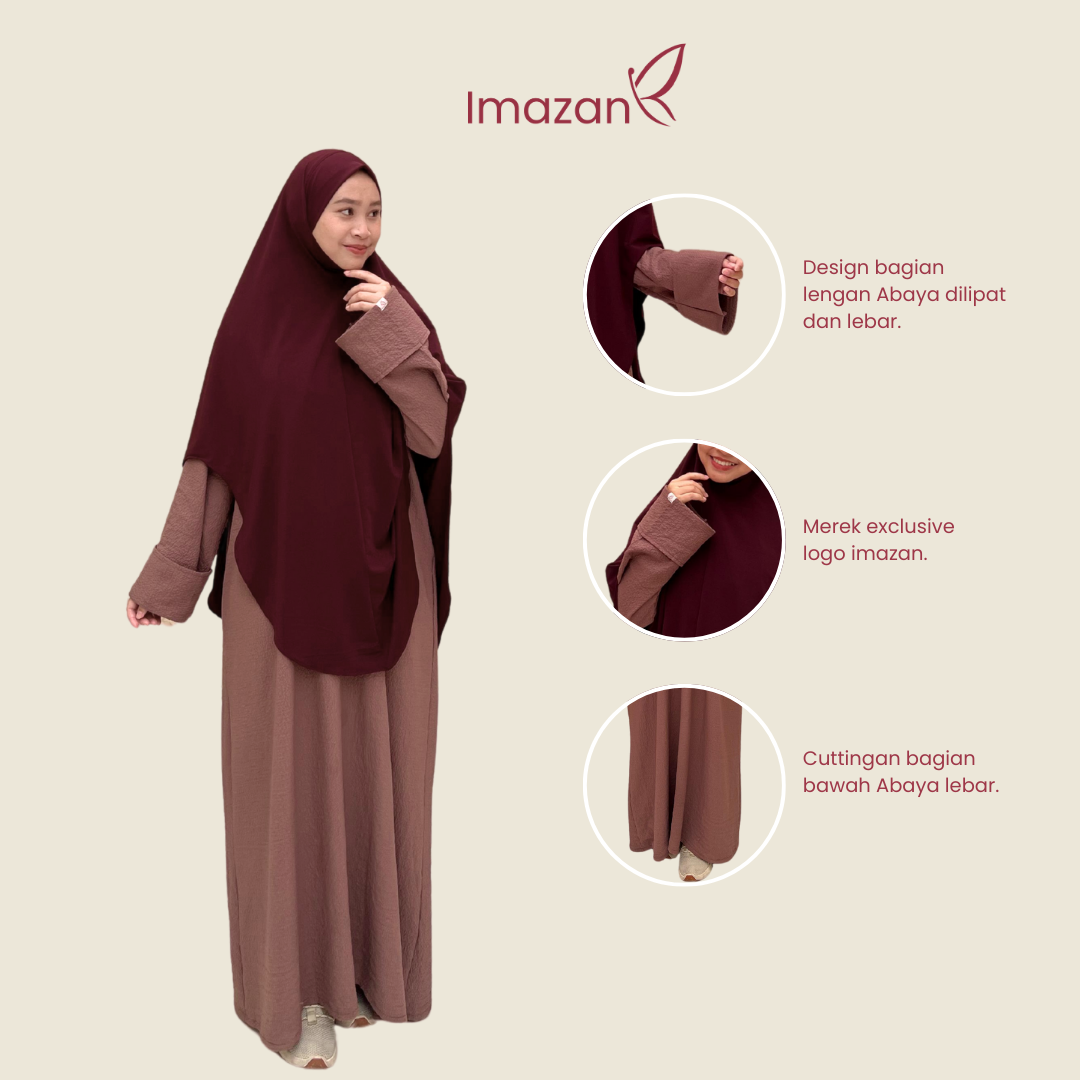 IMAZAN Gamis Abaya Rhode Viscose Cey Cutting Flowly Anggun Adem Marwa Series Baju Muslim Simpel