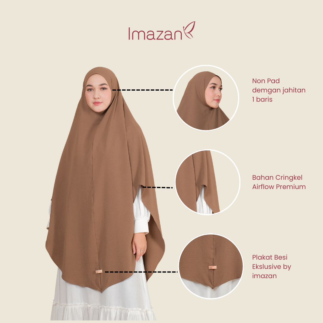 IMAZAN Khimar Crinkle Airflow NonPad Jumbo Hayya Series