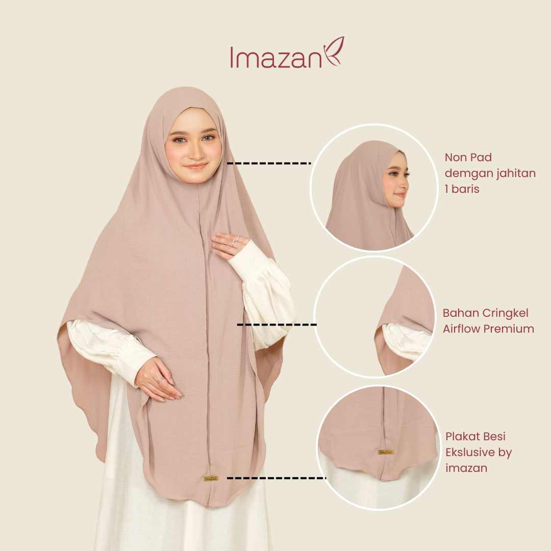 IMAZAN Khimar Crinkle Airflow Premium Non Pad Hava Series