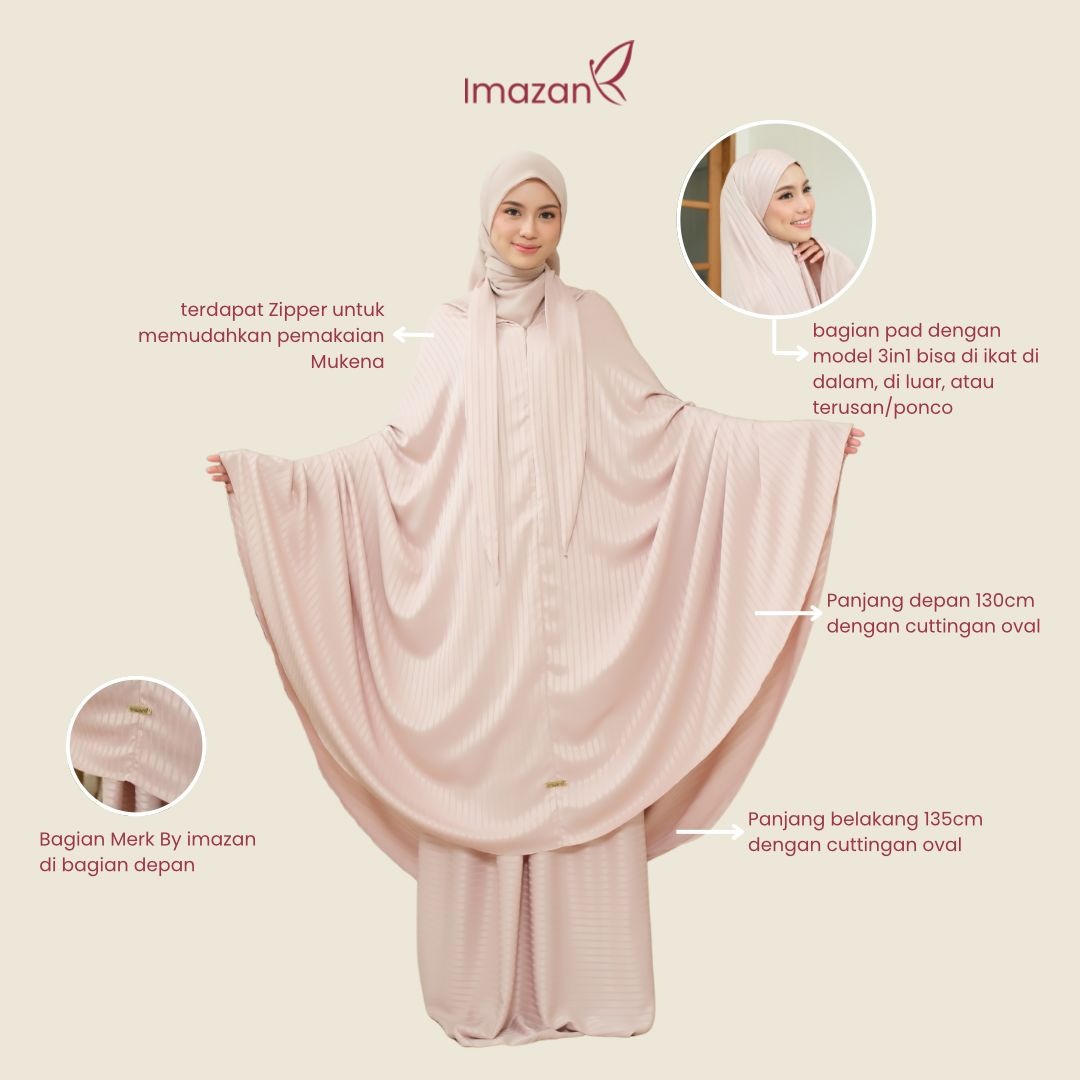 IMAZAN Mukena Stripe Silk Premium Shafiya Series Prayer Set