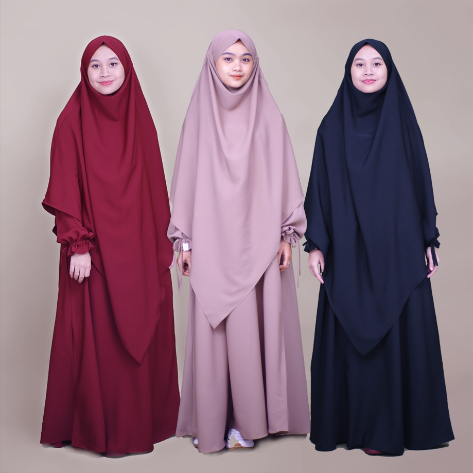 IMAZAN Abaya One Set French Khimar Gamis Syari Madeena Series