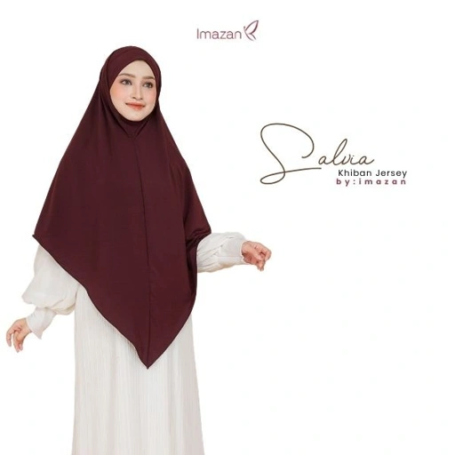 IMAZAN Khimar Bandana Syar’i Jersey Korea Premium Khiban Malay Hijab Praktis Salvia Series