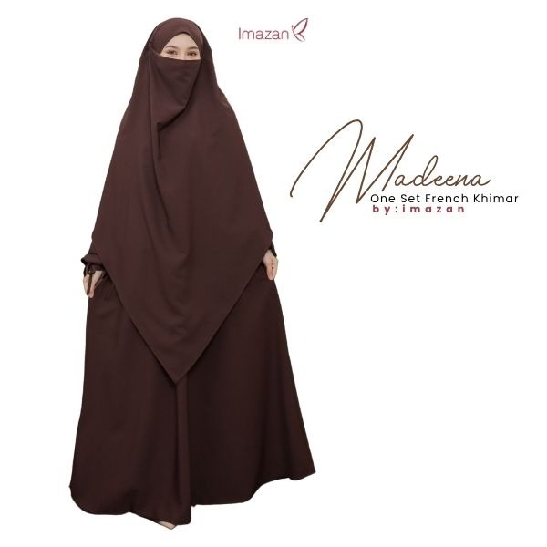 IMAZAN Abaya One Set French Khimar Gamis Syari Madeena Series