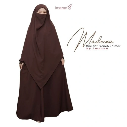 IMAZAN Abaya One Set French Khimar Gamis Syari Madeena Series