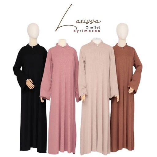 IMAZAN Abaya Gamis Knit Premium Batwing Plisket Larissa Series