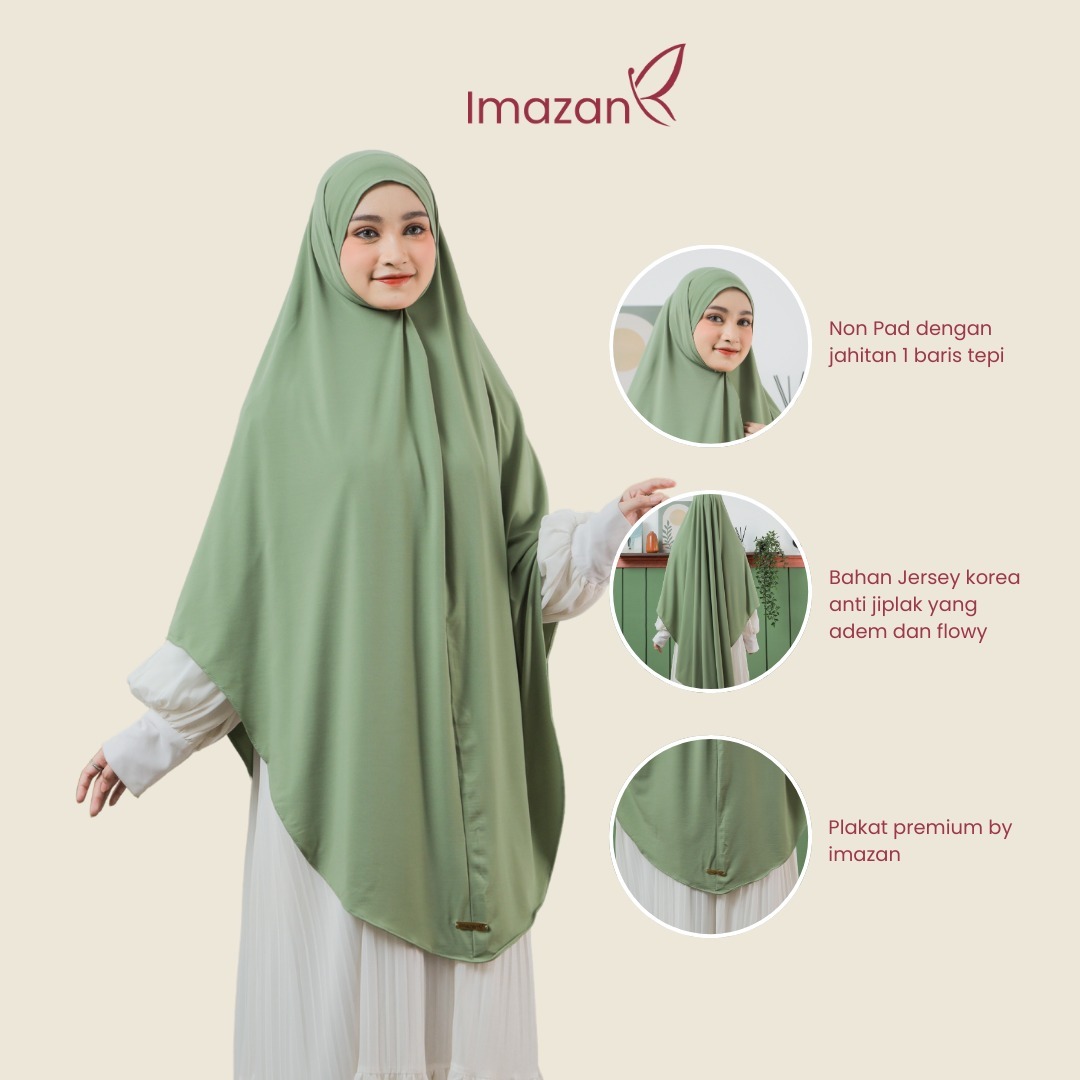 IMAZAN Hijab Syari Jumbo Jersey Korea Non Pet Khimar Syari Halwa