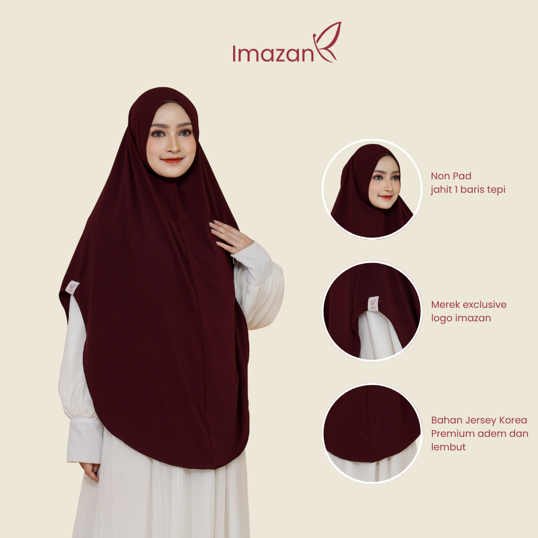 IMAZAN Hijab Syari Jersey Korea Non Pet Khimar Syari Haura Series Jilbab Instan Ukuran Standar