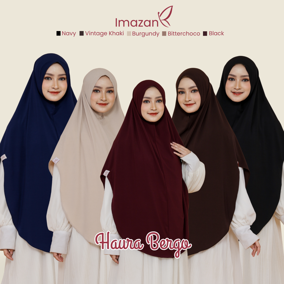 IMAZAN Hijab Syari Jersey Korea Non Pet Khimar Syari Haura Series Jilbab Instan Ukuran Standar