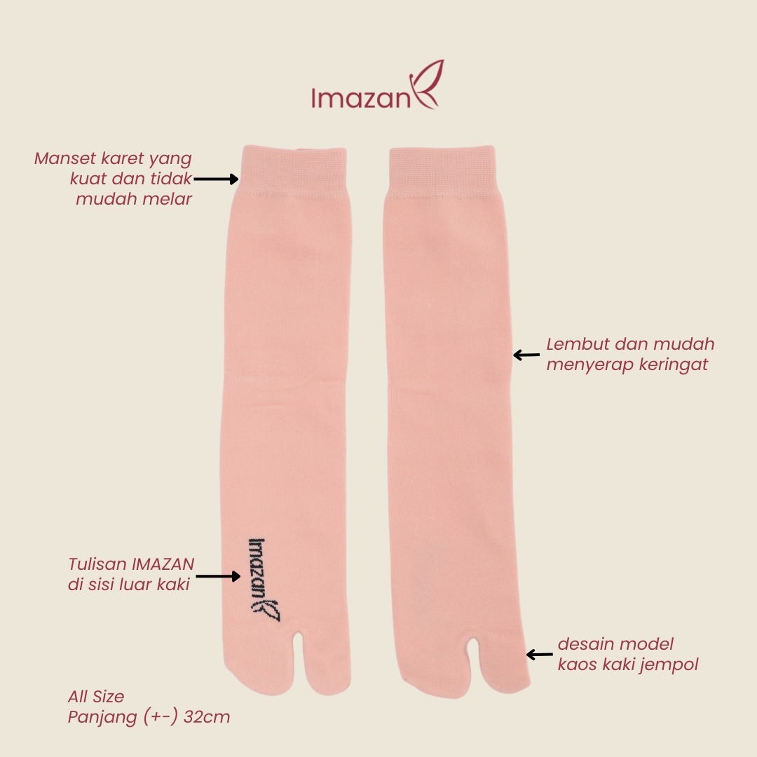 IMAZAN Kaos Kaki Wanita Muslimah Nilon Premium Hijra Series
