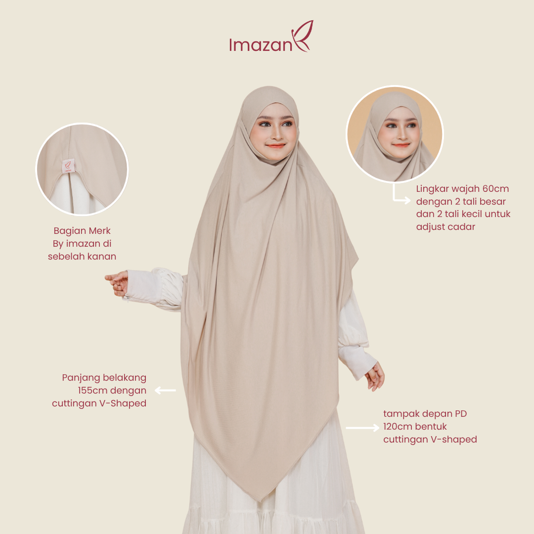 IMAZAN French Khimar Jumbo Hijab Instan Syari Jersey Korea 4 in 1 Bisa Cadar Shaima Series Umroh