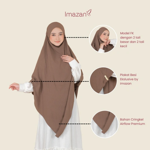 Image of IMAZAN French Khimar Crinkle Airflow 4 in 1 Hiza Series