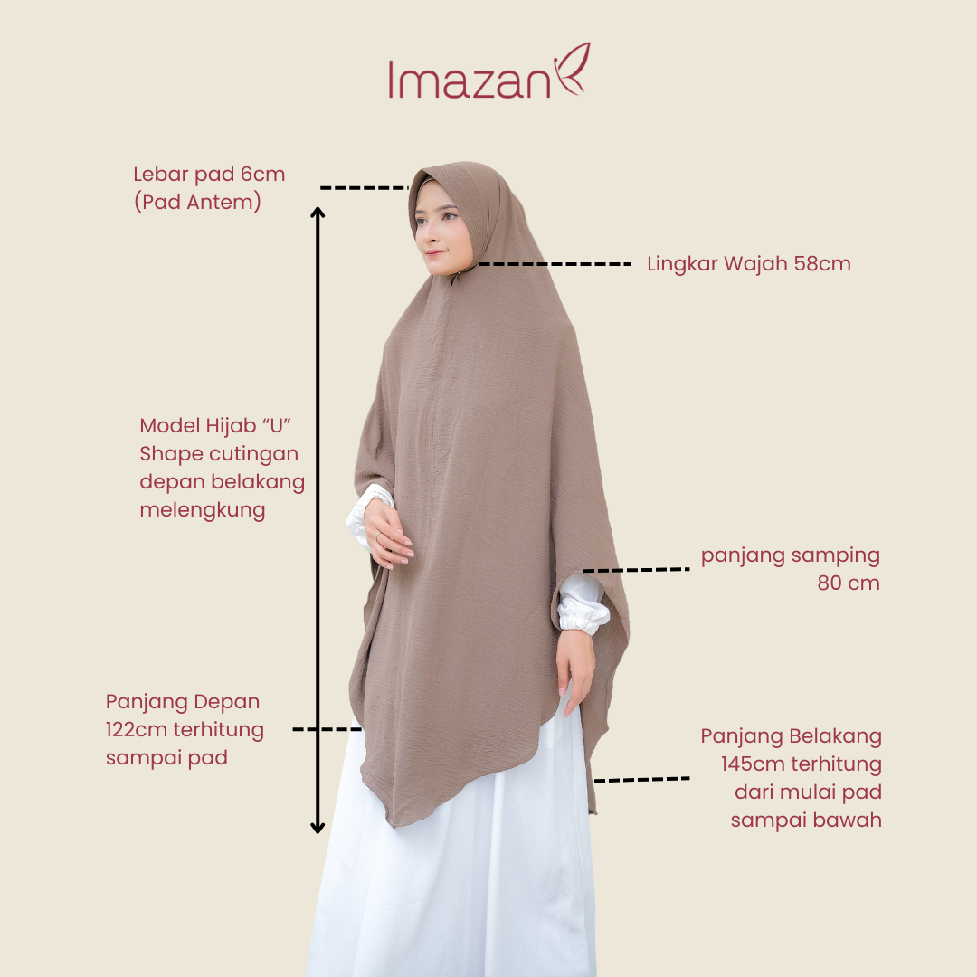 IMAZAN Khimar Crinkle Airflow Pad Antem Instan Jumbo Meena Series