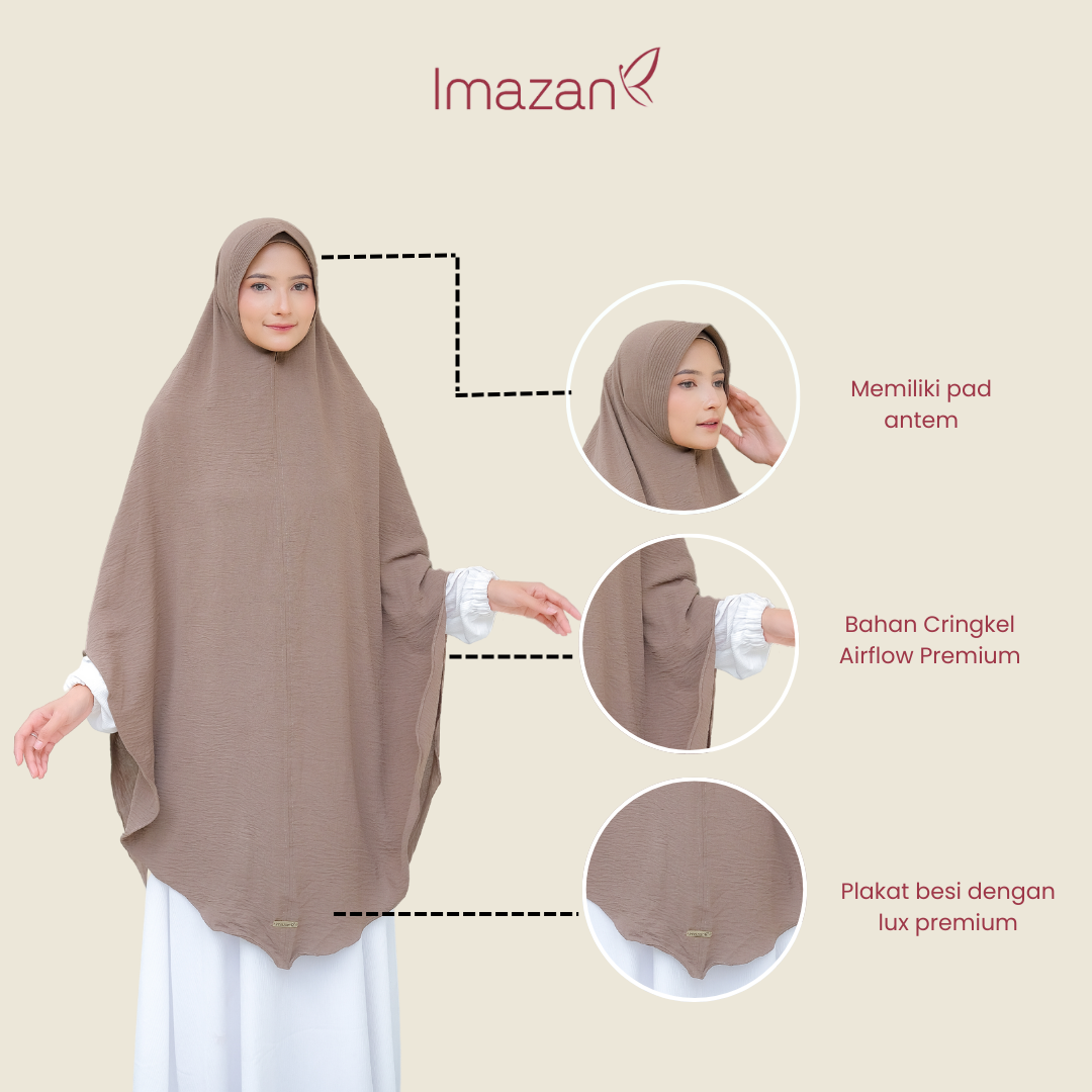 IMAZAN Khimar Crinkle Airflow Pad Antem Instan Jumbo Meena Series