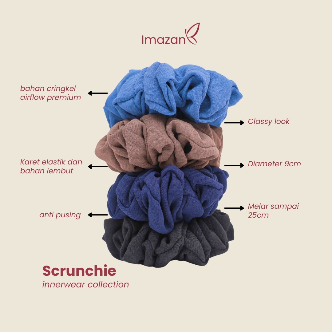 IMAZAN Scrunchie Anti Pusing Ikat Rambut Korea Aesthetic Haila Series