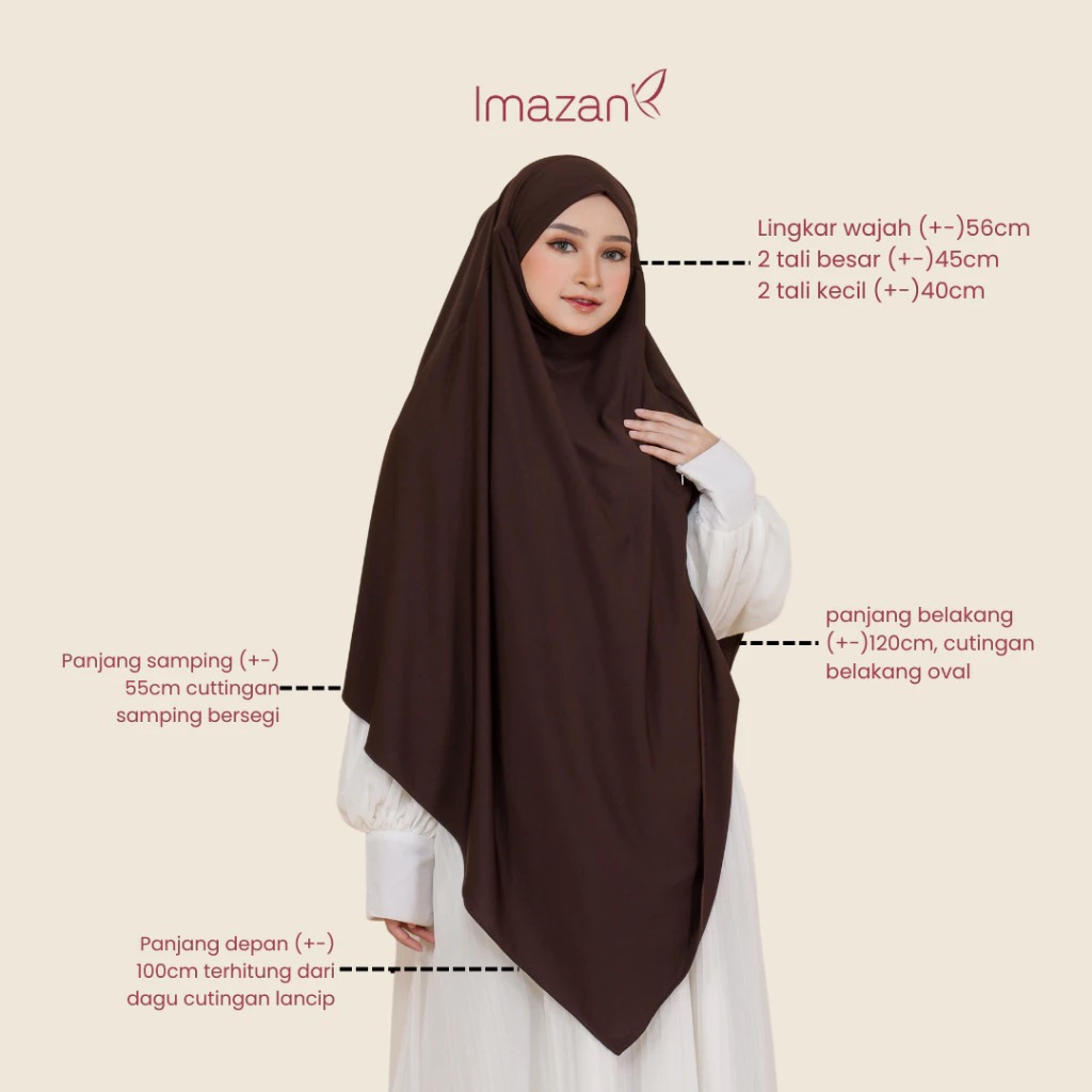 Imazan Saida French Khimar Instan Syari Jumbo Jersey 4 in 1