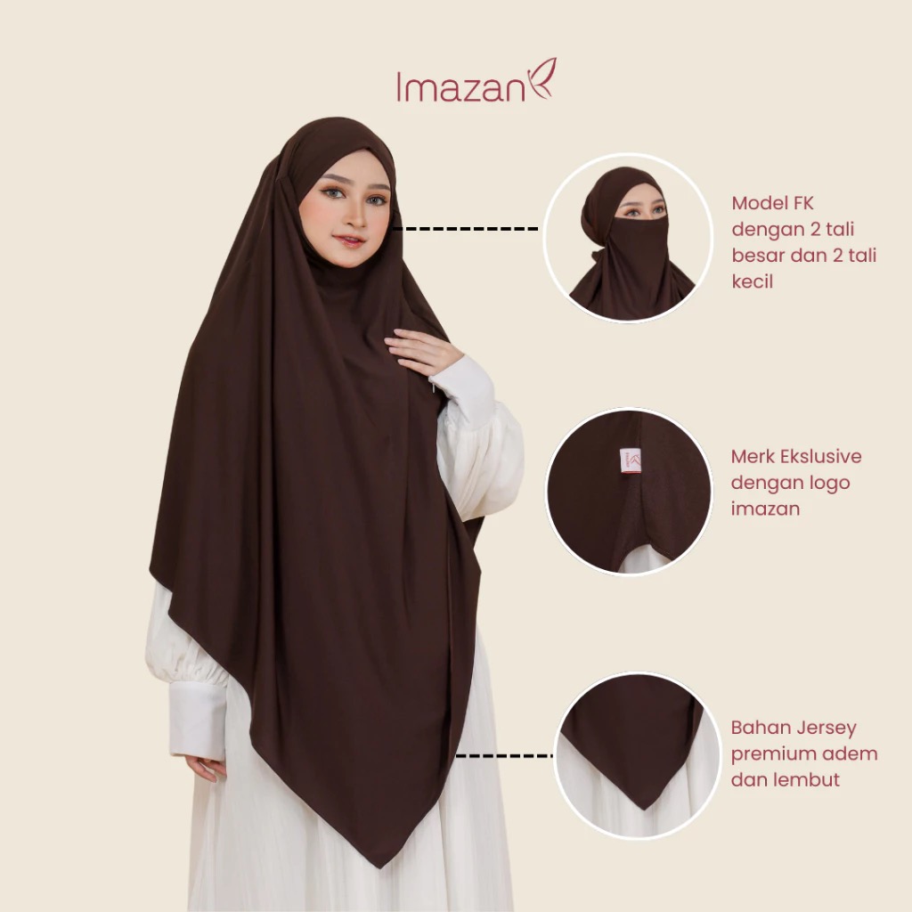 Imazan Saida French Khimar Instan Syari Jumbo Jersey 4 in 1