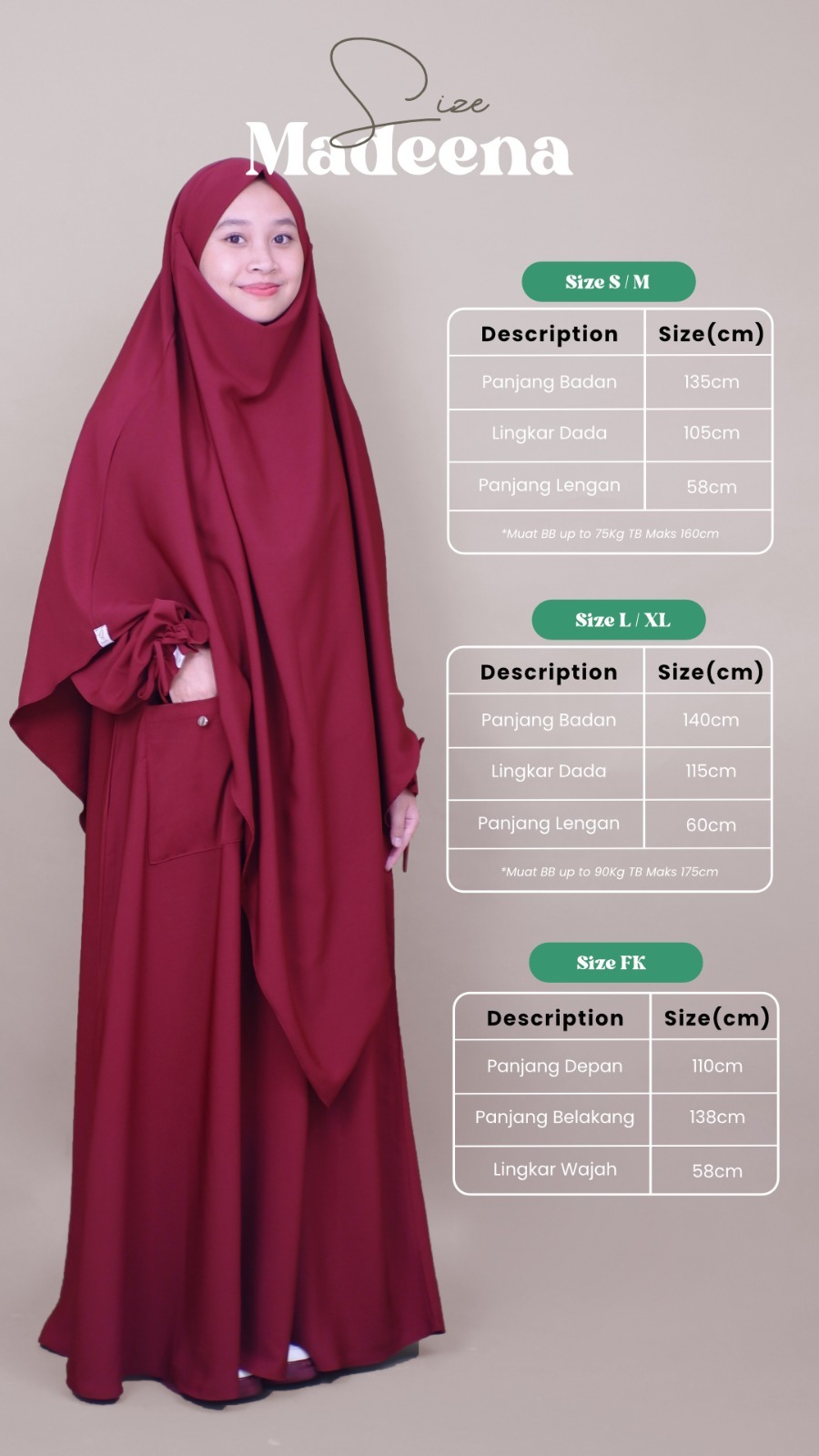 IMAZAN Abaya One Set French Khimar Gamis Syari Madeena Series
