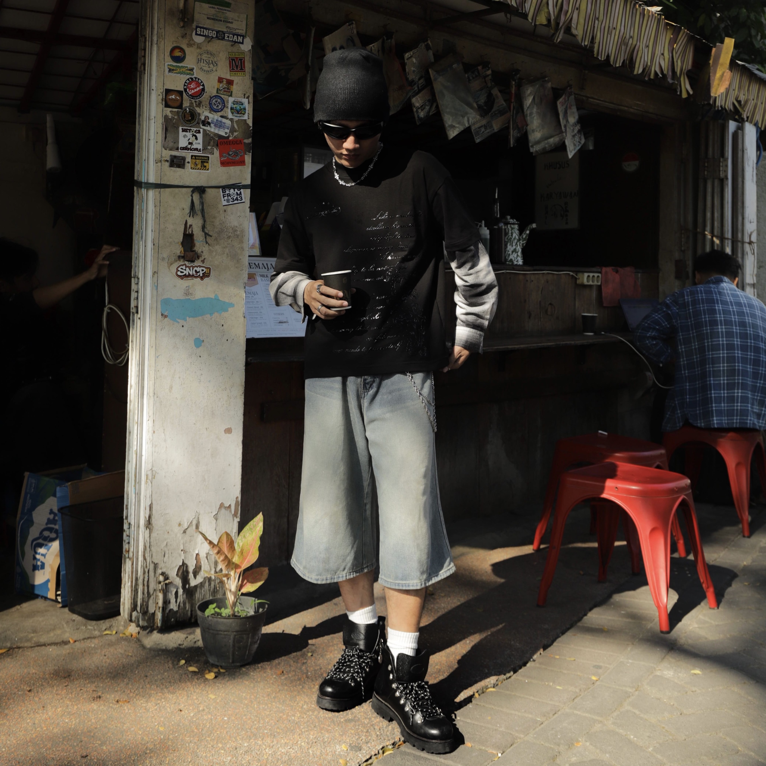 DOUBLE LAYER FLANNEL T-SHIRT NETASEEC - ARCHIVE REALM