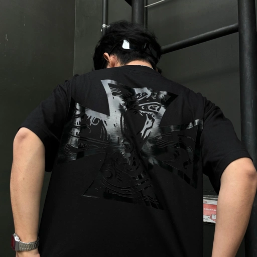 Image of BOXY TEE NETASEEC - DARCELLE BLACK ON BLACK