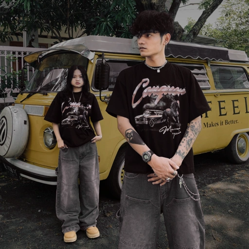 Image of BOXY TEE NETASEEC - MONARCH "BLACK"