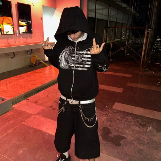 Image of BOXY HOODIE ZIP NETASEEC - CAVALRY