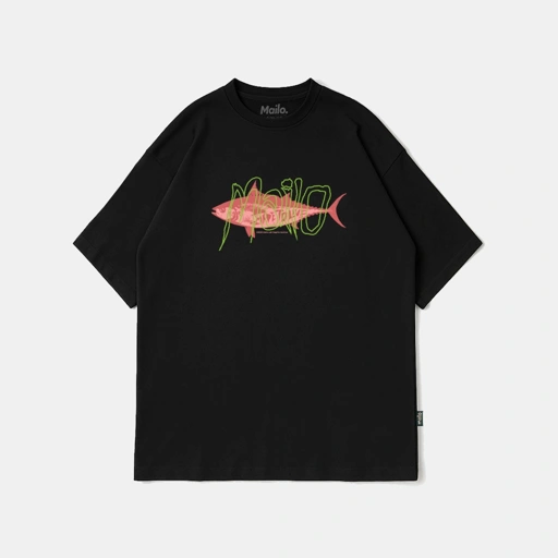 Image of Mailo - Oversized Tshirt Fontains Black