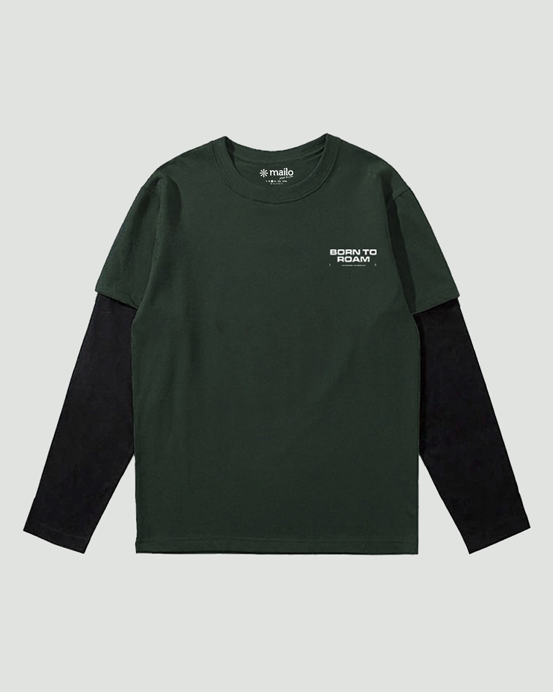 Mailo - Kaos DoubleSleeve Oversized Tshirt Roam Black