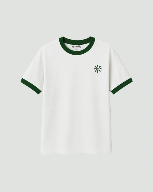 Image of Mailo - Regular Ringer Tee Solis White Green