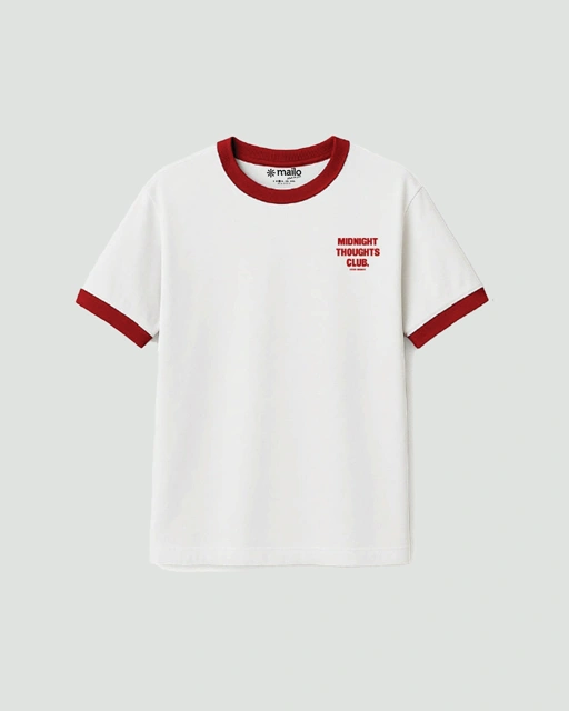 Image of Mailo - Regular Ringer Tee OVT White Red