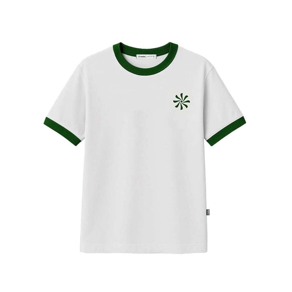 Mailo - Regular Ringer Tee Solis White Green