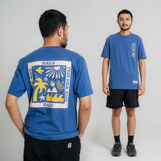 Image of Mailo Regular T-Shirt Blue Unbound