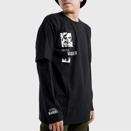 Image of Mailo Tshirt Doublesleeve Black Rogue