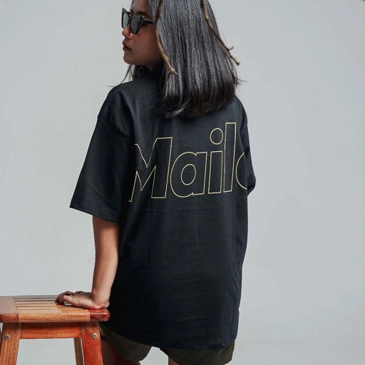 Image of Mailo Oversized T-Shirt Pocket Black Rambler
