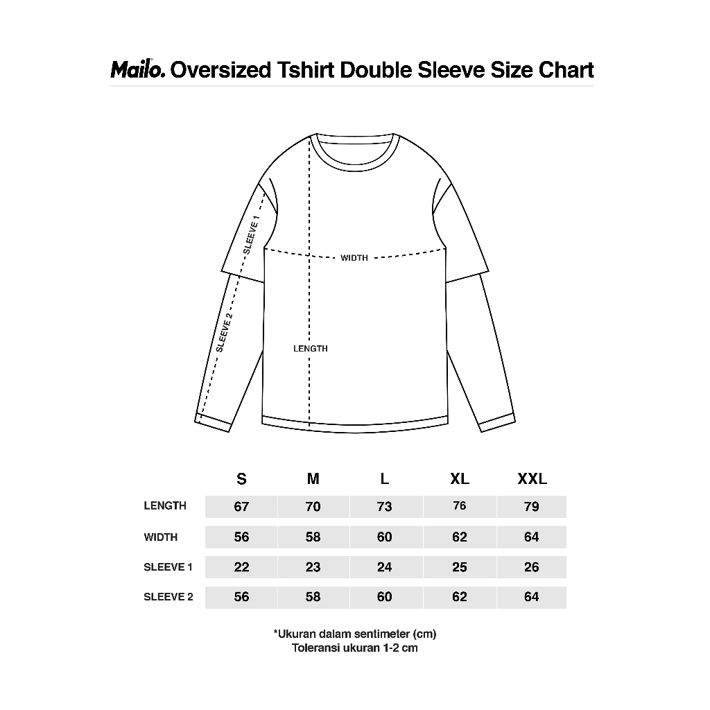 Mailo - Kaos DoubleSleeve Oversized Tshirt Roam Black