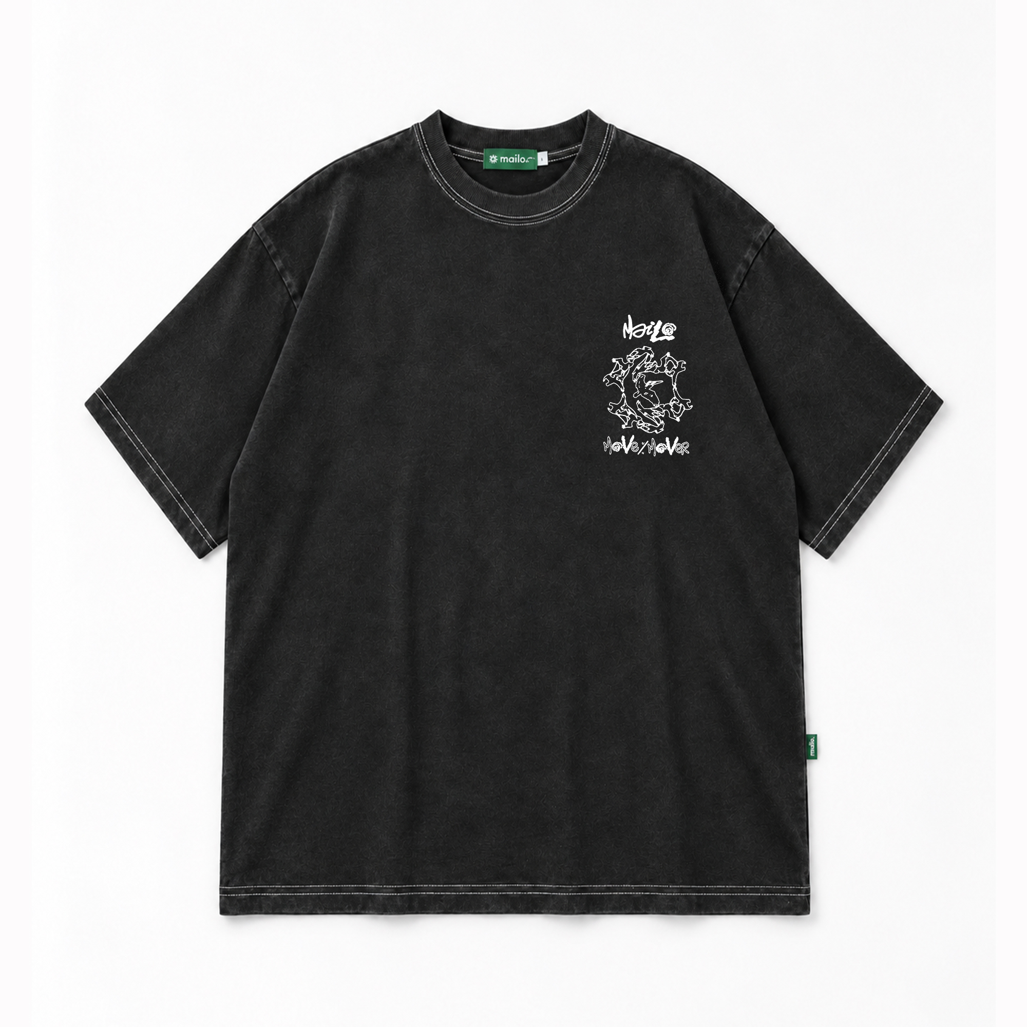 Mailo Pelican Tees - Black Bleach